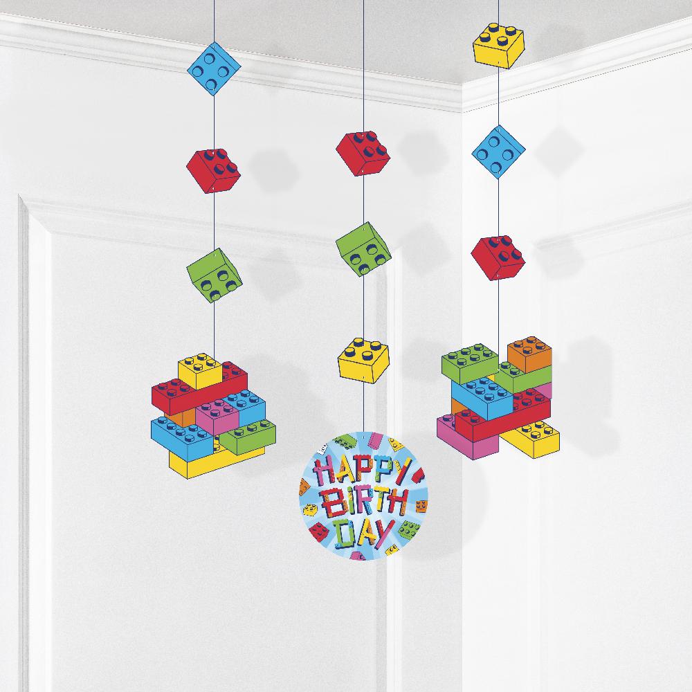 Block Bash "Happy Birthday" Toy Blocks Hanging Decorations (Case of 36) by Creative Converting