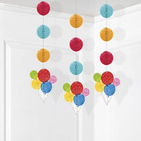 Hanging Cutouts w/ Honeycomb - Confetti Balloons Party Decoration