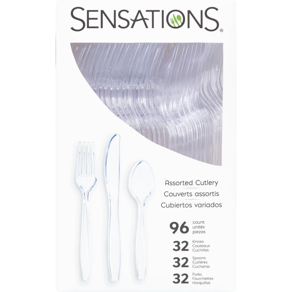 Assorted Plastic Cutlery, Clear (Case of 576) by Creative Converting