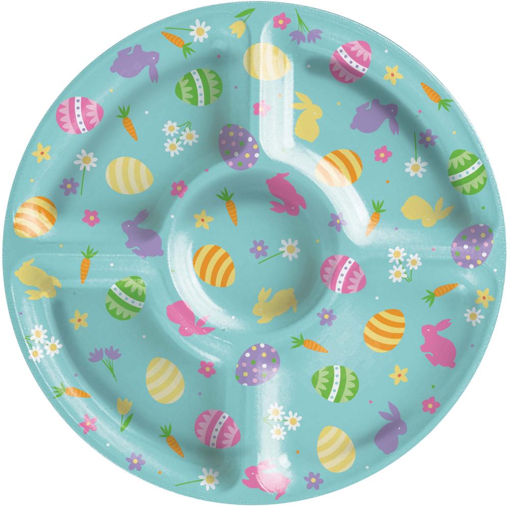 6/Case Plastic Compartment Tray - Easter - Easter Party Supplies by Creative Converting