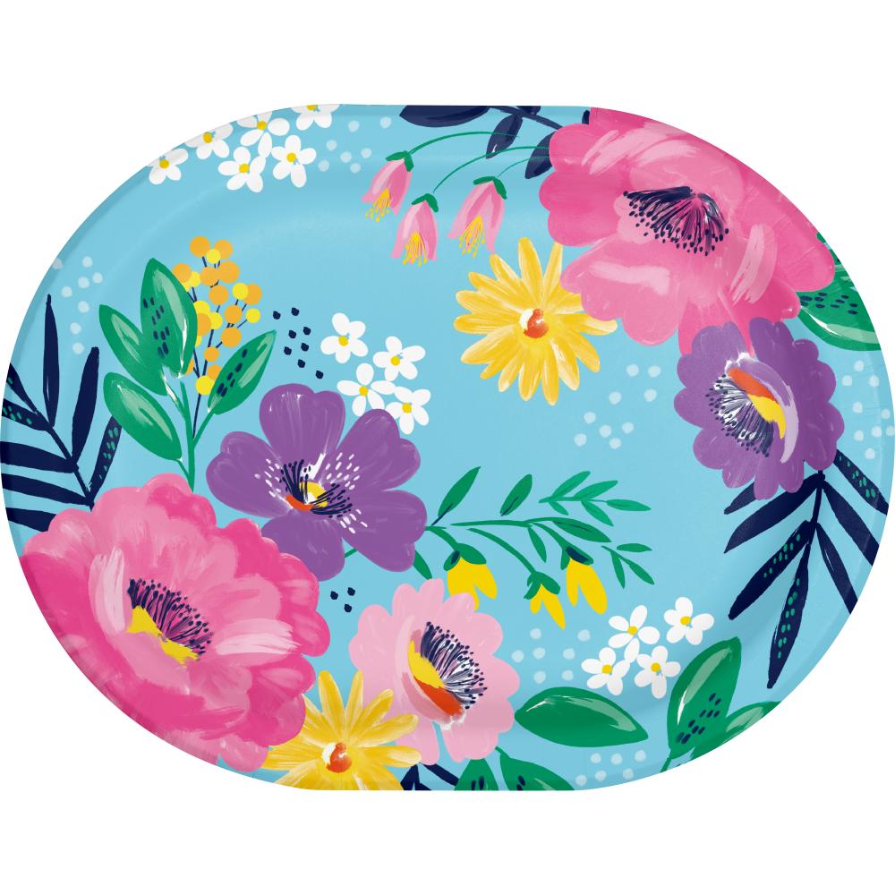 96/Case Oval Platter - Fresh Florals - Party Themes by Creative Converting