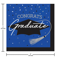 School Spirit Blue Beverage Napkins Party Decoration