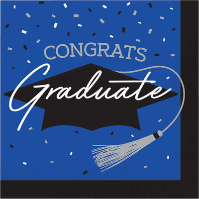 360/Case nan - School Spirit Blue Graduation Dinner Napkins - Graduation Party Supplies by Creative Converting