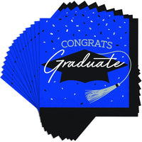 School Spirit Blue Graduation Dinner Napkins Party Decoration