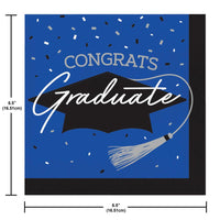 School Spirit Blue Graduation Dinner Napkins Party Decoration
