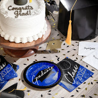 School Spirit Blue Graduation Dessert Plates Party Decoration