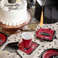 School Spirit Red Graduation  Beverage Napkins Party Decoration