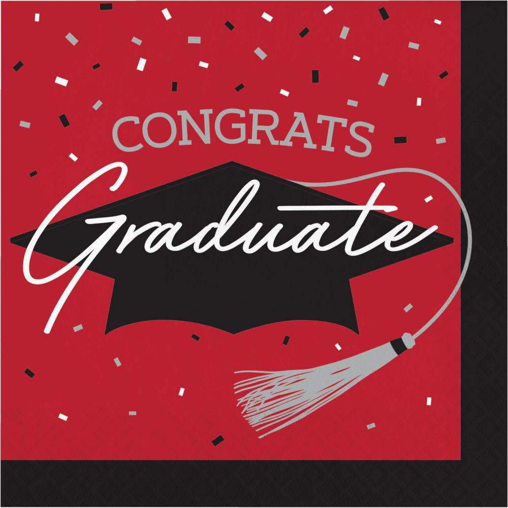 360/Case nan - School Spirit Red Graduation Dinner Napkins - Graduation Party Supplies by Creative Converting