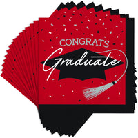 School Spirit Red Graduation Dinner Napkins Party Decoration