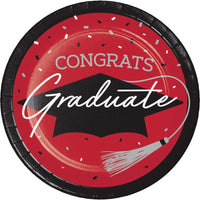 180/Case nan - School Spirit Red Graduation Dessert Plates - Graduation Party Supplies by Creative Converting