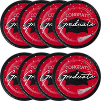 School Spirit Red Graduation Dessert Plates Party Decoration