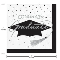 School Spirit White Graduation Beverage Napkins Party Decoration