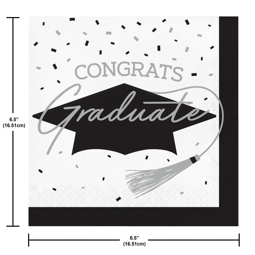 School Spirit White Graduation Dinner Napkins Party Decoration