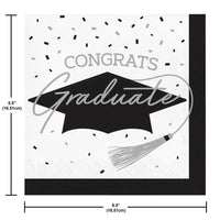 School Spirit White Graduation Dinner Napkins Party Decoration