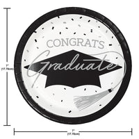 School Spirit White Graduation Dessert Plates Party Decoration