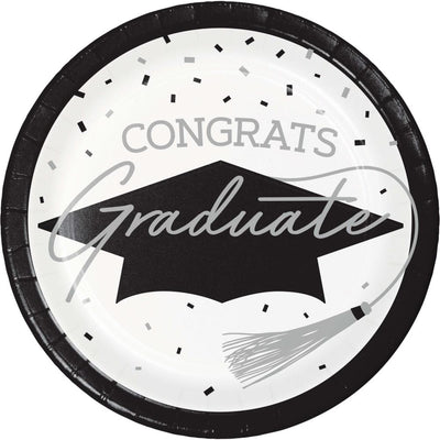 180/Case nan - School Spirit White Graduation Dinner Plates - Graduation Party Supplies by Creative Converting