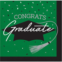 360/Case nan - School Spirit Green Graduation Beverage Napkins - Graduation Party Supplies by Creative Converting