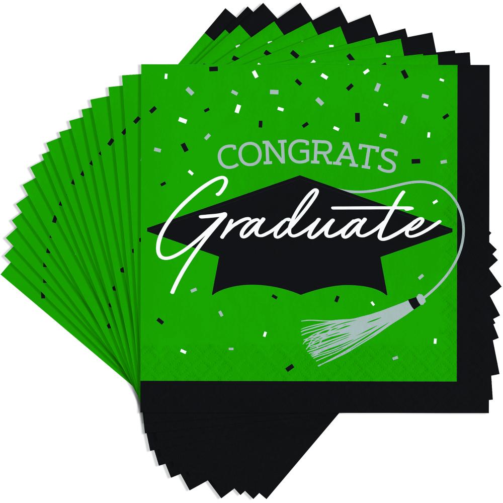 School Spirit Green Graduation Dinner Napkins Party Decoration