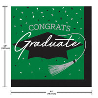 School Spirit Green Graduation Dinner Napkins Party Decoration