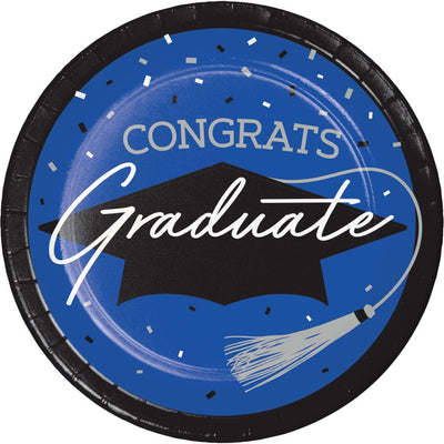 180/Case nan - School Spirit Blue Graduation Dinner Plates - Graduation Party Supplies by Creative Converting