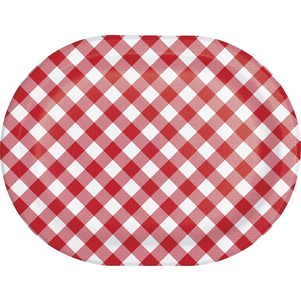 96/Case Oval Platter - Classic Gingham - Party Themes by Creative Converting