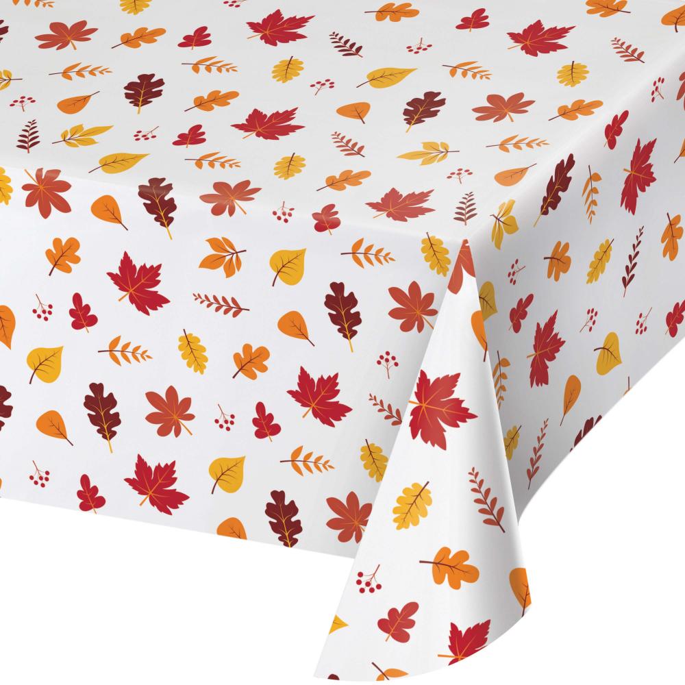 12/Case Plastic Tablecover Leaves - Thanksgiving - Thanksgiving Party Supplies by Creative Converting