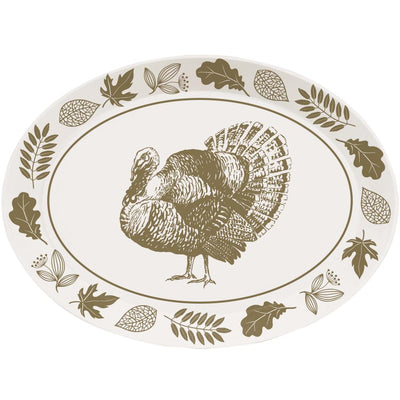 12/Case Plastic Oval Tray 10" x 14" - Thanksgiving Fall - Thanksgiving Party Supplies by Creative Converting