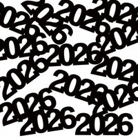 12/Case 2026 Confetti Black - New Years - New Year's Eve Party Supplies by Creative Converting