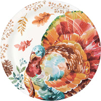 Tasteful Turkey Paper Dinner Plate (Case of 96) - Thanksgiving Party Supplies by Creative Converting