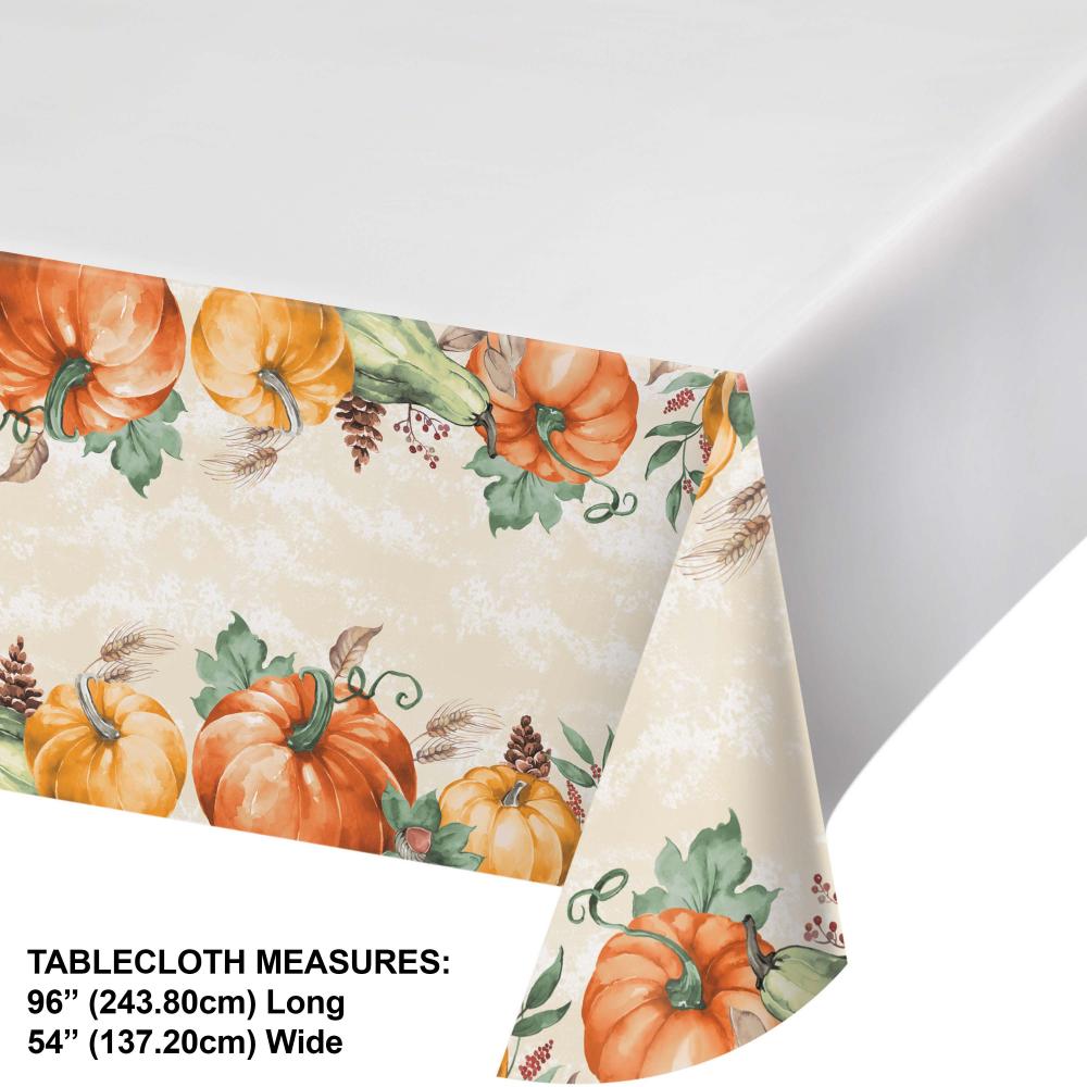 Tablecloth with pumpkin pattern on a white background