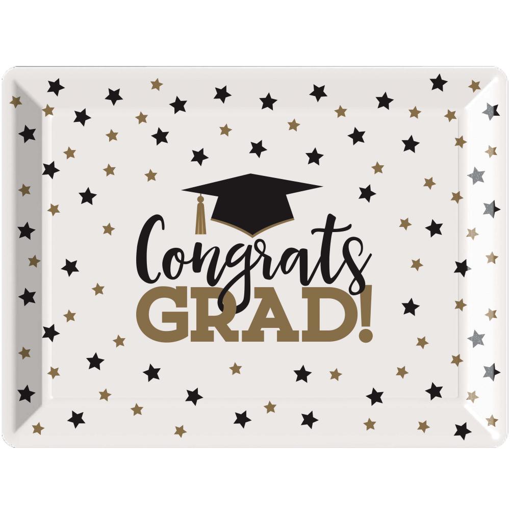 12/Case Plastic Tray 10" x 14" - Graduation - Graduation Party Supplies by Creative Converting