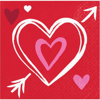 192/Case Beverage Napkin - Joyful Hearts - Valentine's Day Party Supplies by Creative Converting