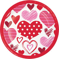 96/Case Luncheon Plate - Joyful Hearts - Valentine's Day Party Supplies by Creative Converting