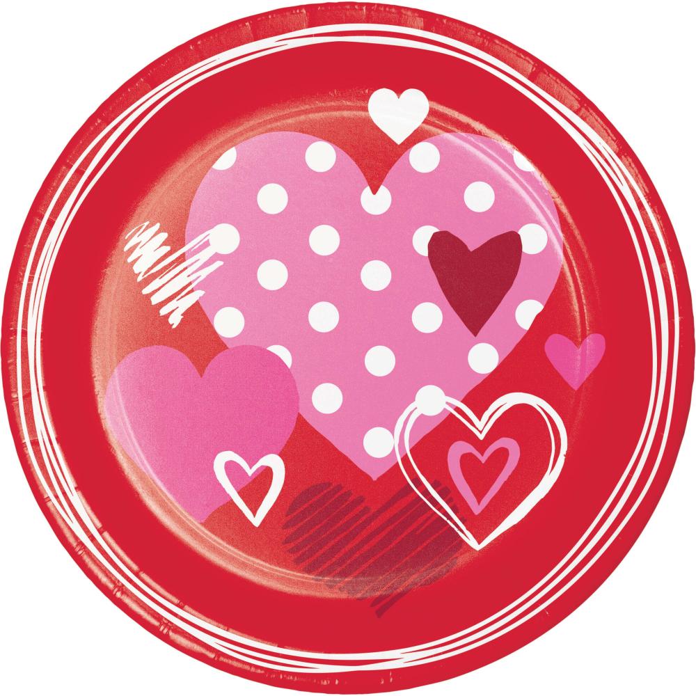 96/Case Dinner Plate - Joyful Hearts - Valentine's Day Party Supplies by Creative Converting