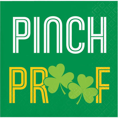 192/Case Beverage Napkin - Irish Wishes "Pinch Proof" - St. Patricks Day Party Supplies by Creative Converting