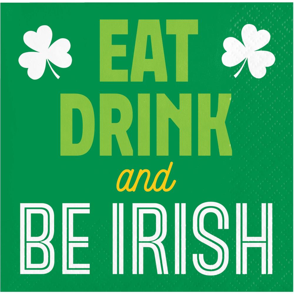 192/Case Beverage Napkin - Irish Wishes "Eat Drink and Be Irish" - St. Patricks Day Party Supplies by Creative Converting