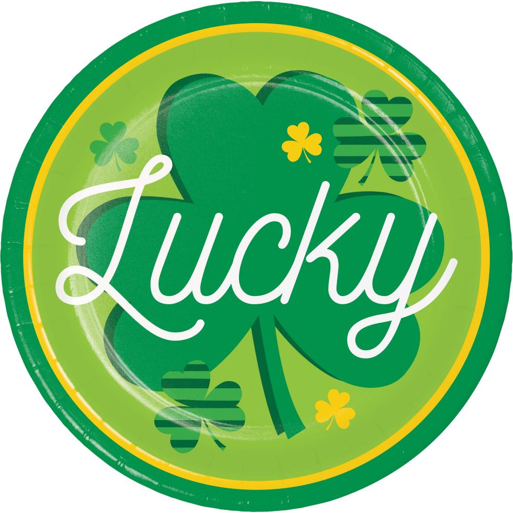 96/Case Luncheon Plate - Irish Wishes "Lucky" - St. Patricks Day Party Supplies by Creative Converting
