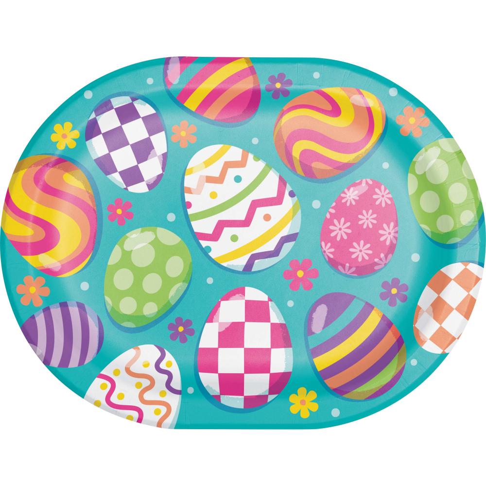 96/Case Oval Platter - Eggscellent Easter - Easter Party Supplies by Creative Converting