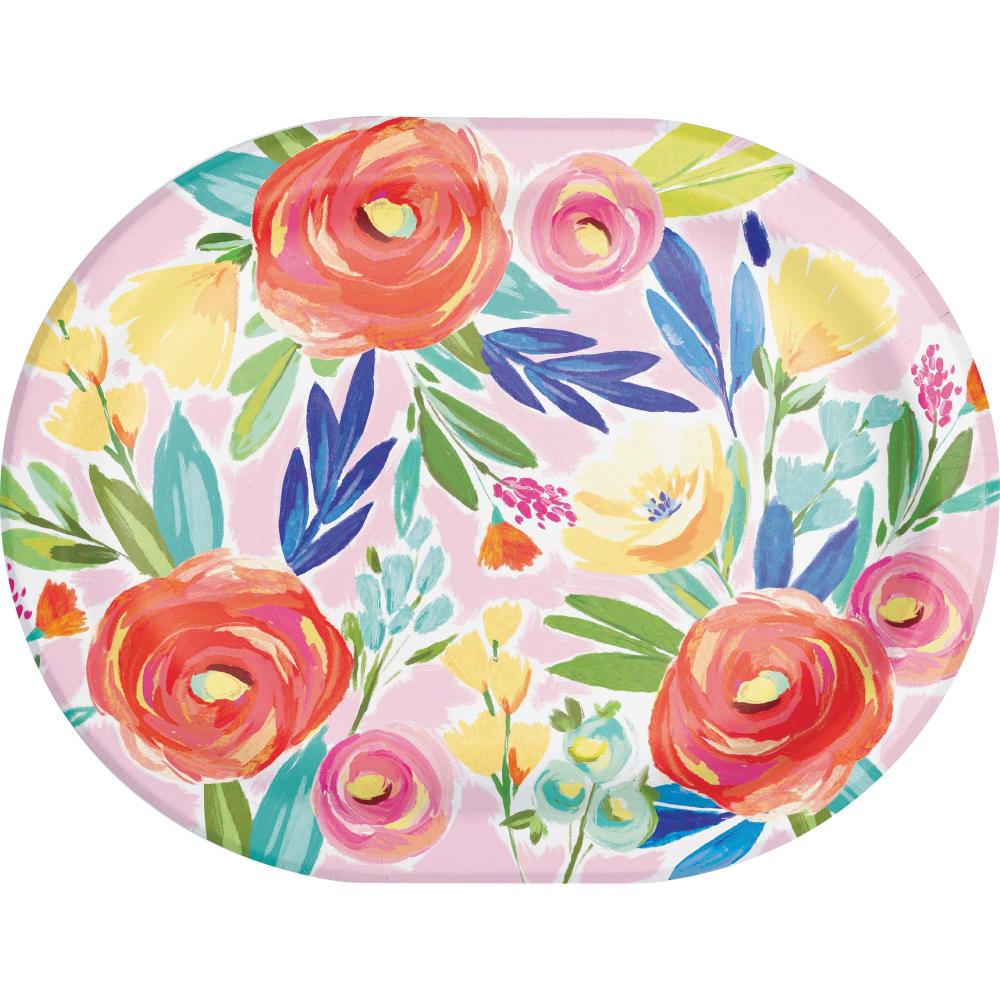 96/Case Oval Platter - Fragrant Florals - Party Themes by Creative Converting