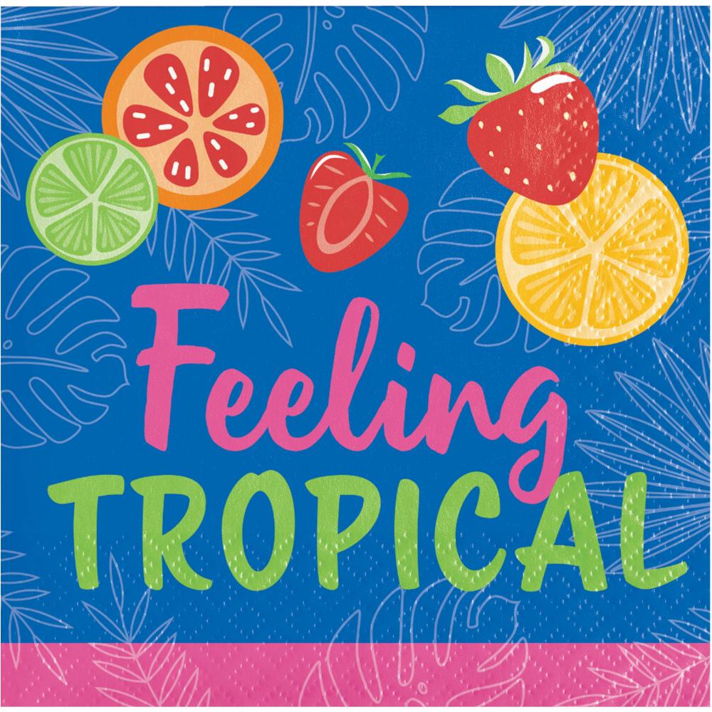 192/Case Beverage Napkin - Summer Sippin' "Feeling Tropical" - Party Themes by Creative Converting