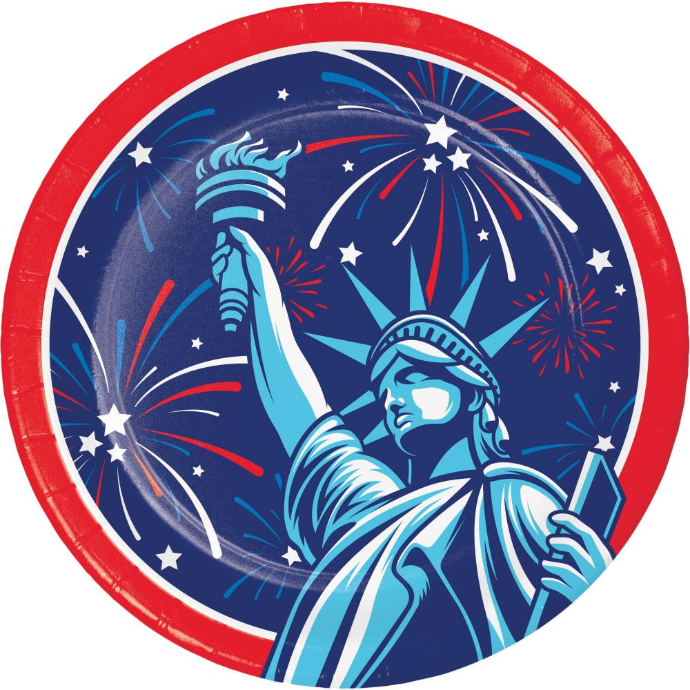 96/Case Dinner Plate - Lady Liberty - Patriotic and 4th of July Party Supplies by Creative Converting