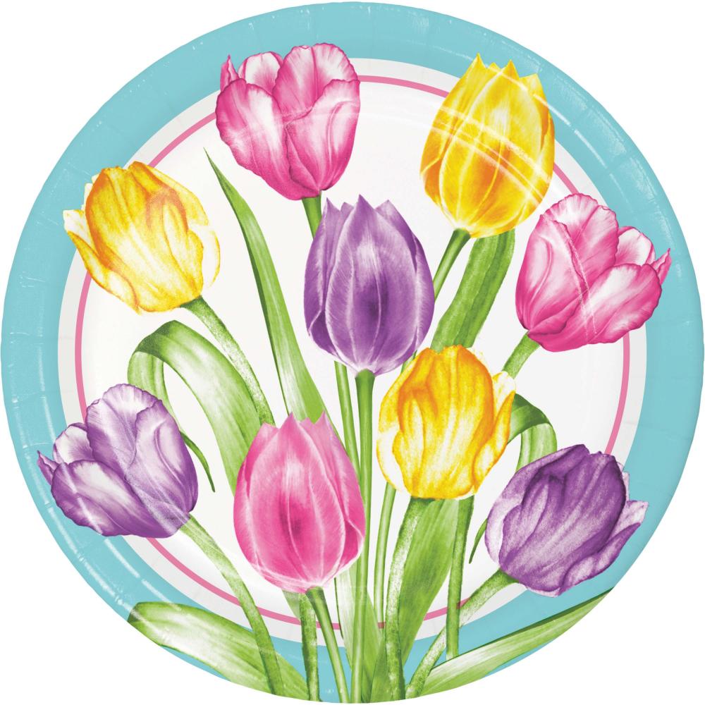 96/Case Luncheon Plate - Trendy Tulips - Party Themes by Creative Converting
