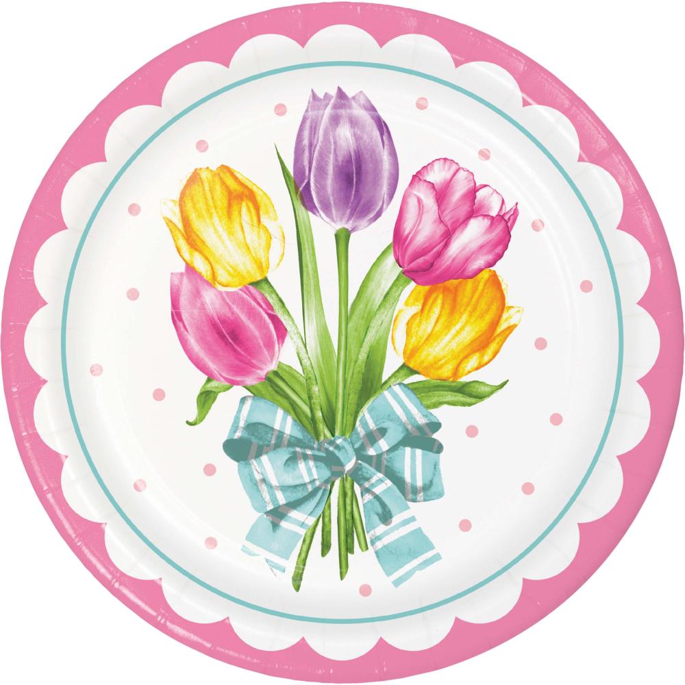 96/Case Dinner Plate - Trendy Tulips - Party Themes by Creative Converting