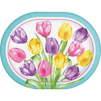 96/Case Oval Platter - Trendy Tulips - Party Themes by Creative Converting