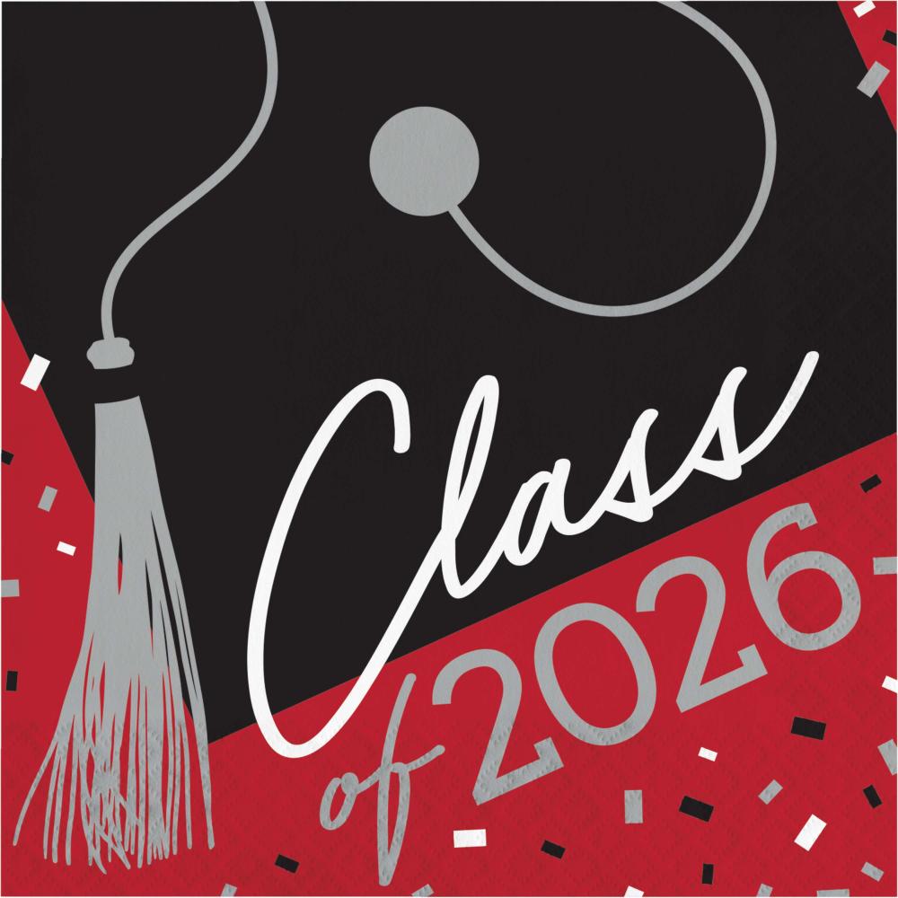 360/Case Luncheon Napkin - Class of 2026 Classic Red - Graduation Party Supplies by Creative Converting