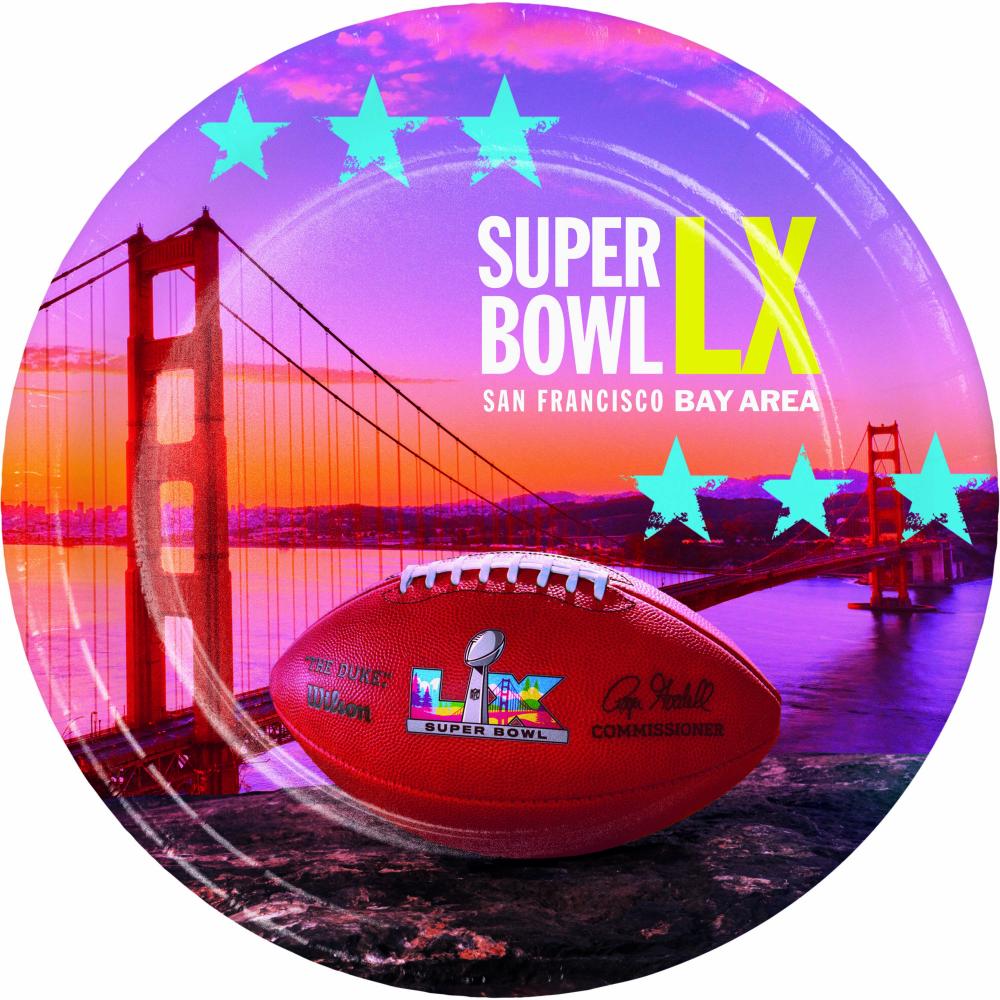 96/Case Luncheon Plate - Super Bowl LX - Sports Party Supplies by Creative Converting