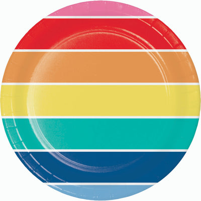 Prismatic Party Dinner Plates 8.5"