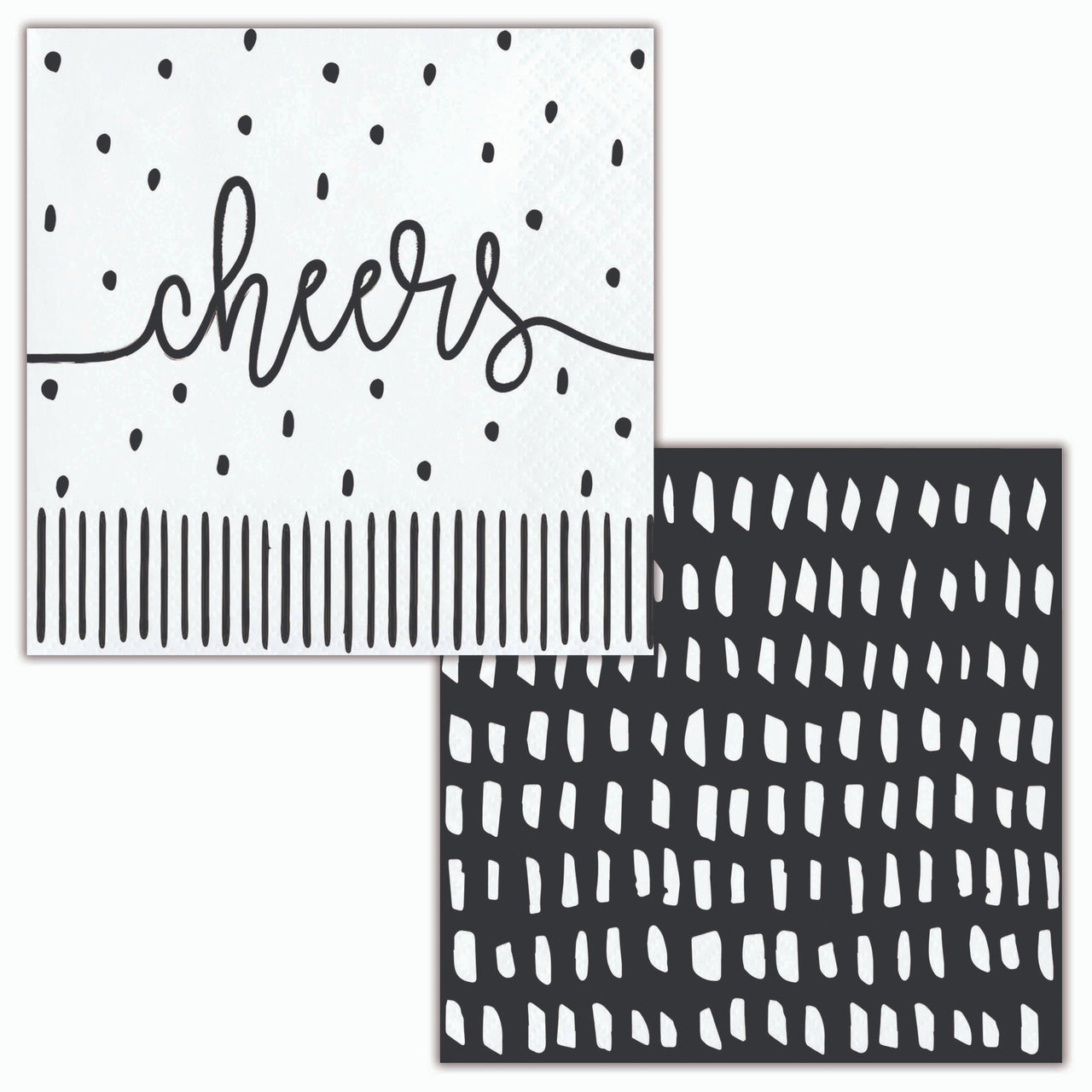 Modern Monochrome Beverage Napkins 5" x 5"
