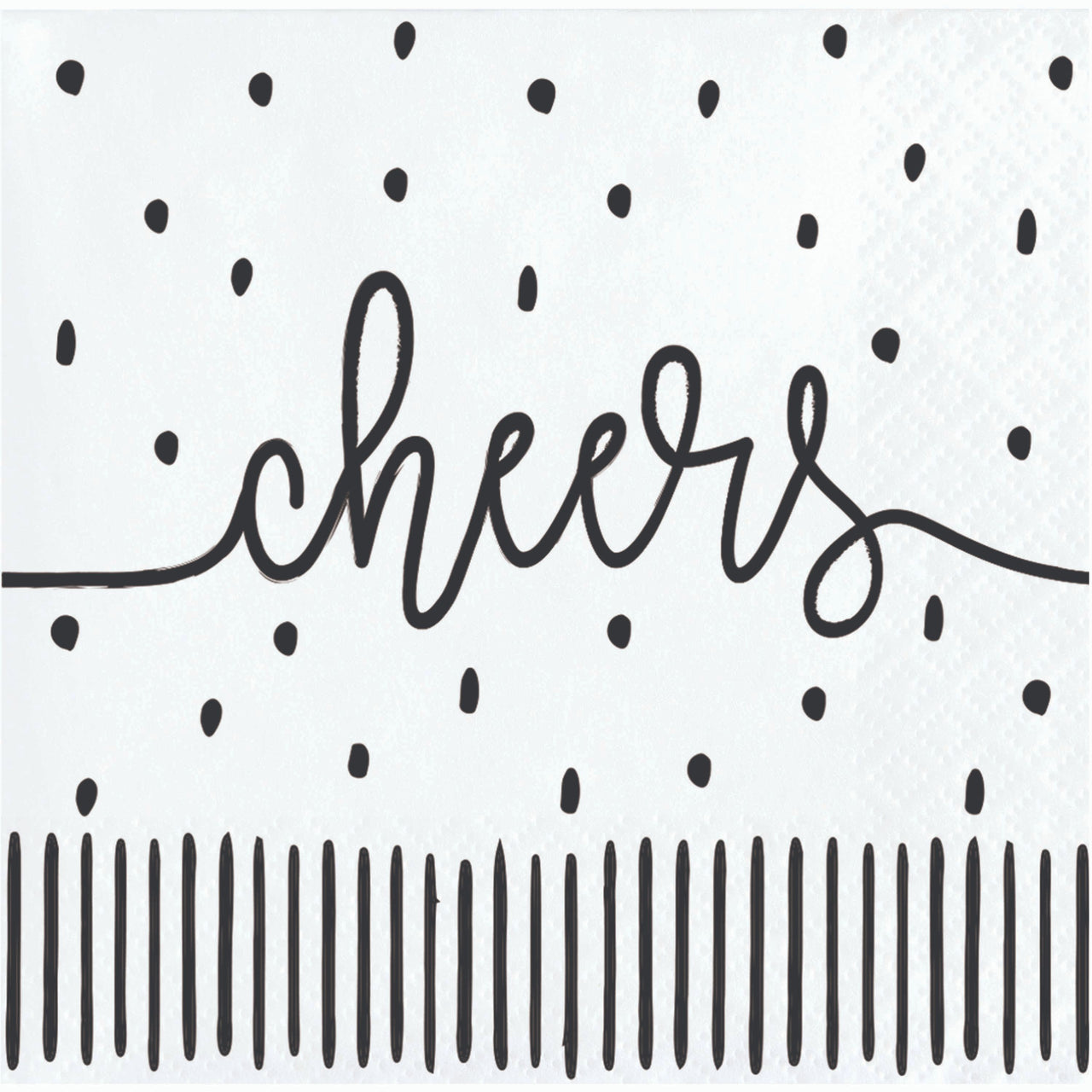 Modern Monochrome Beverage Napkins 5" x 5"