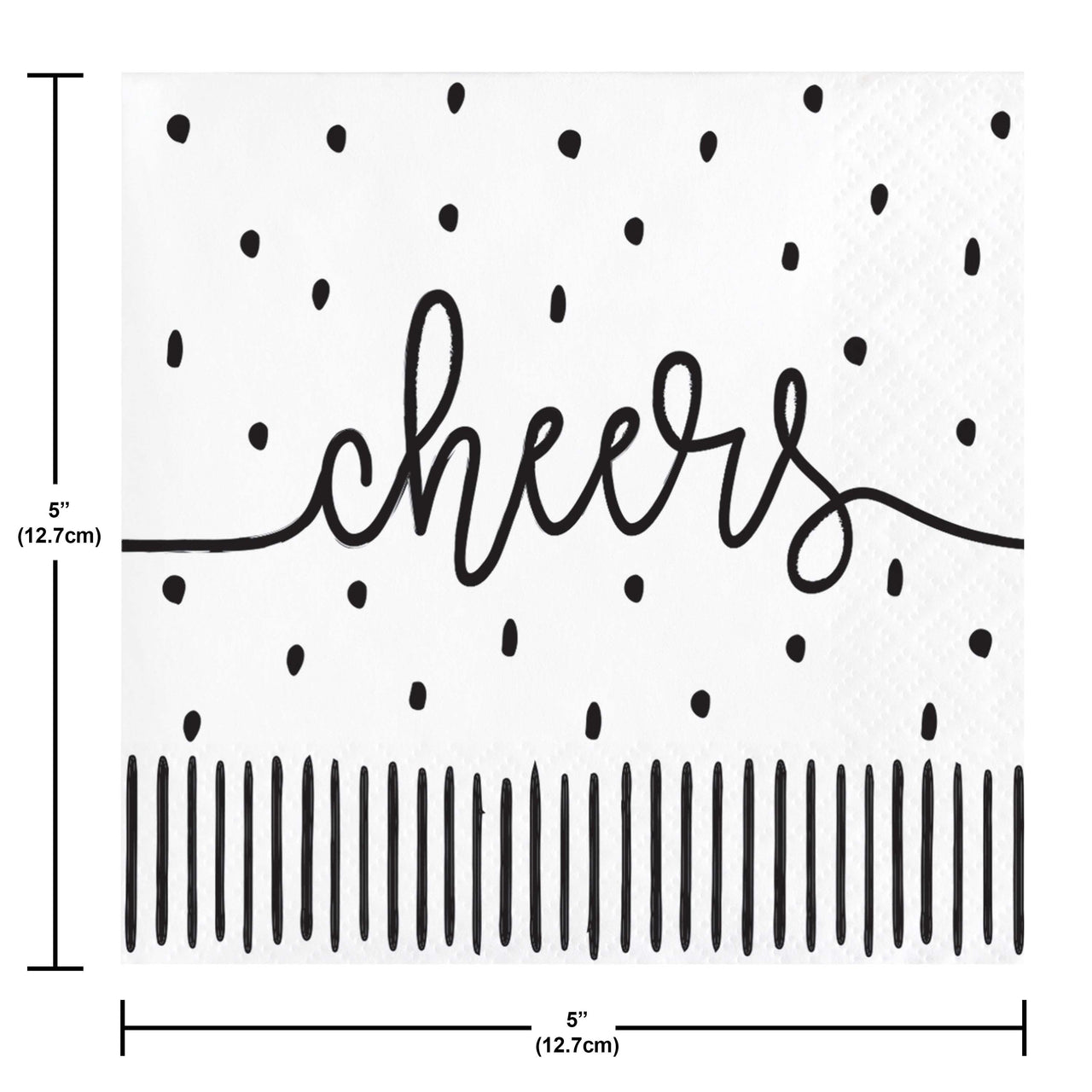 Modern Monochrome Beverage Napkins 5" x 5"